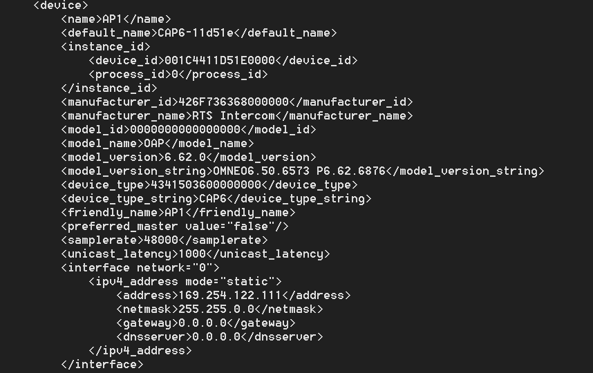 DevAttr -xml